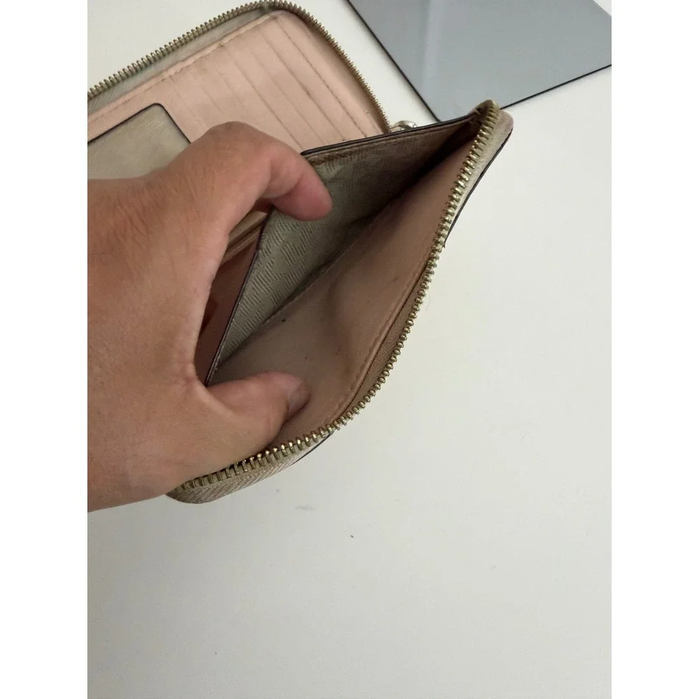 Michael‎ Kors Jet Set Blush Pink Saffiano Leather Zip Around Wristlet Wallet